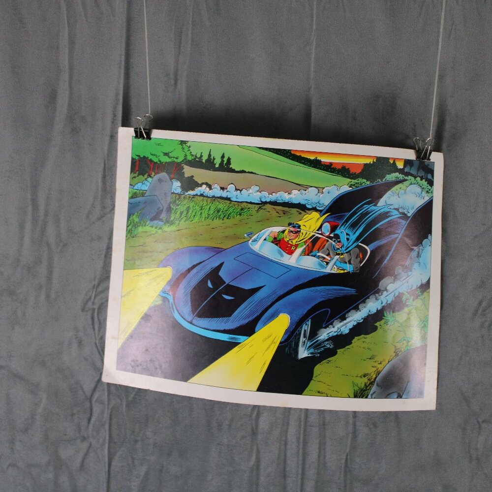 Vintage DC Poster - 1960s Batmobile - Paper Poster